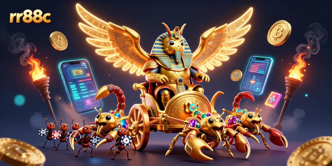 Join the excitement at rr88c with a mesmerizing 3D casino scene filled with vibrant, glowing elements.