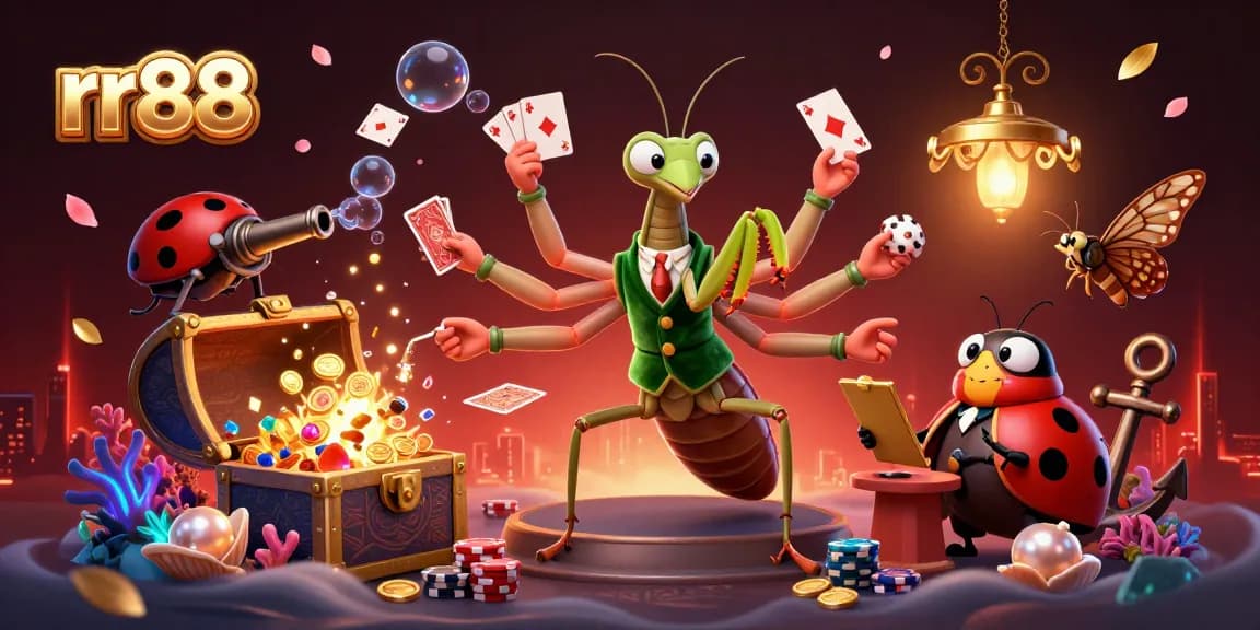 Experience dynamic gaming action at rr88 with vibrant casino elements and characters.