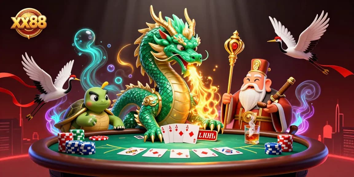 Experience thrilling poker action with the majestic xx88 jade dragon and lucky cranes.