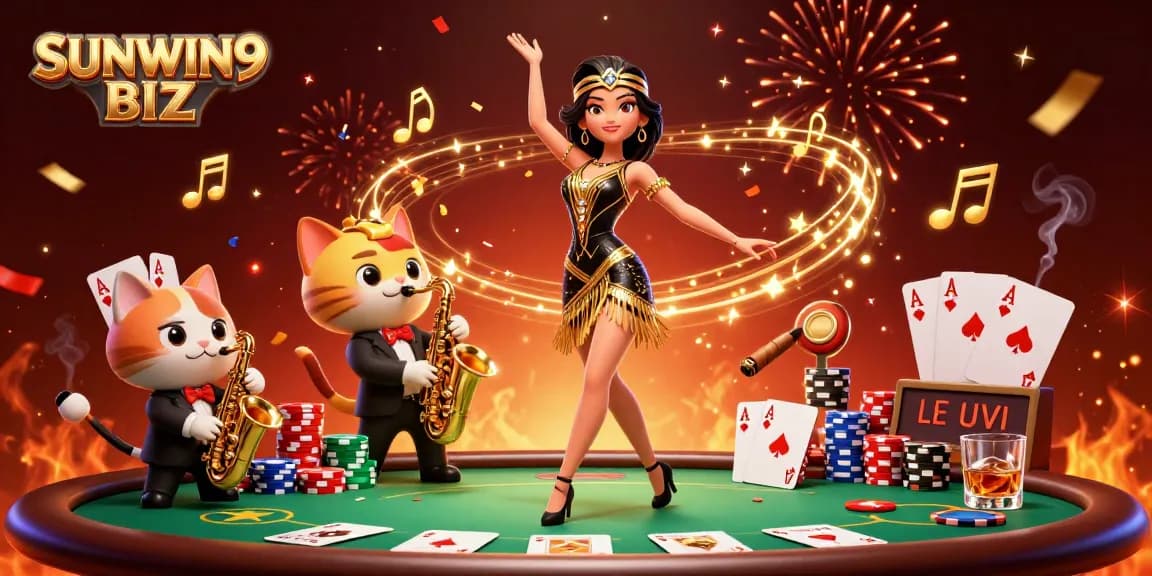 Experience casino magic with SUNWIN9 BIZ featuring vibrant characters and rich gaming elements
