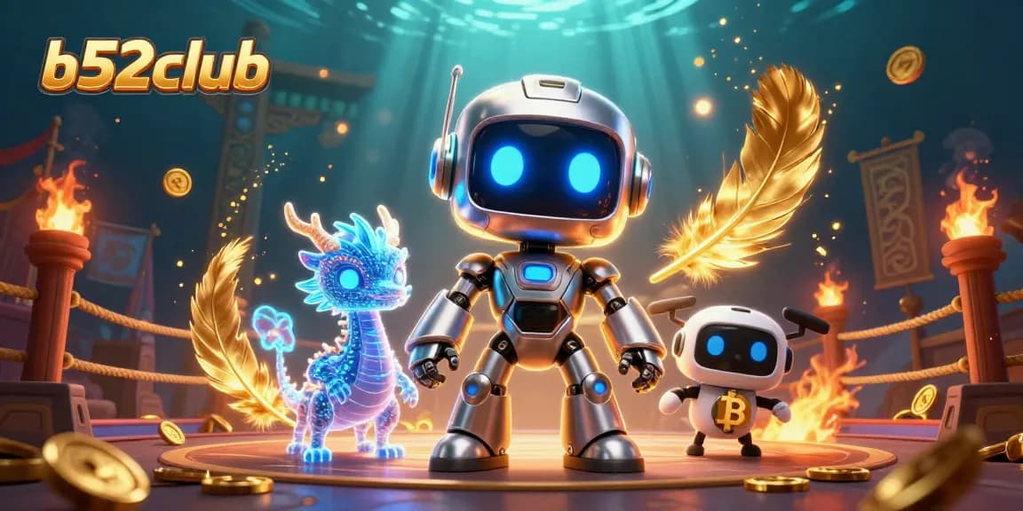 Bets and wins at b52club with a vibrant 3D casino scene showcasing characters and dynamic game elements.