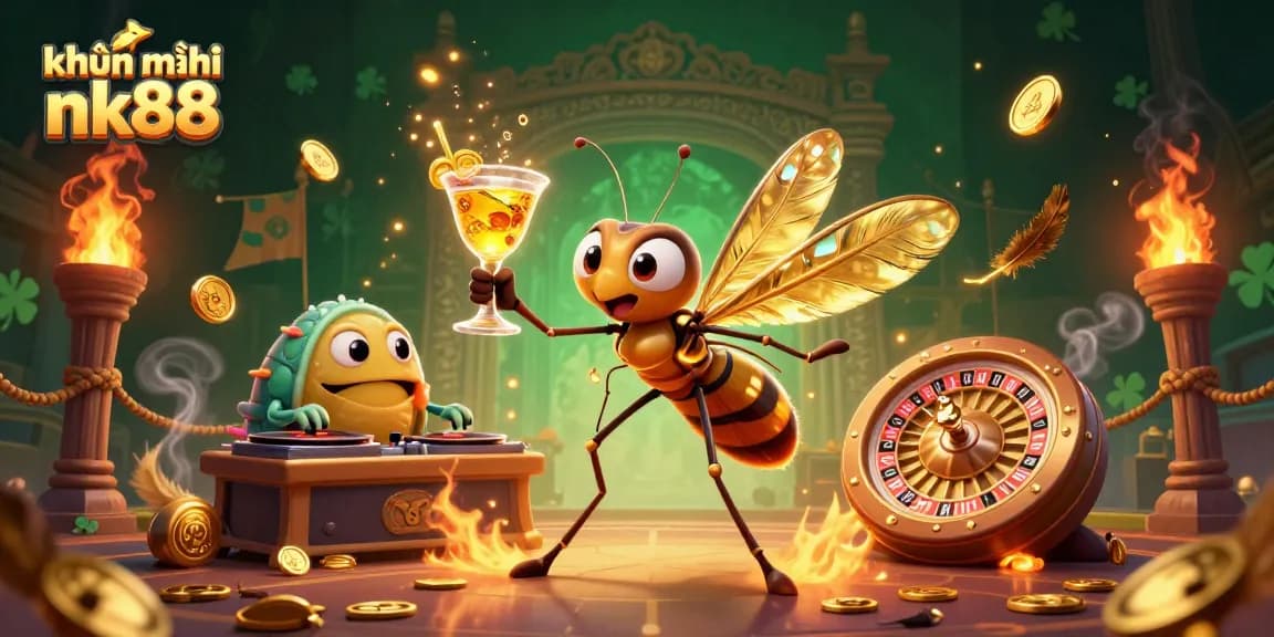 Engage with khuyến mãi nk88 in an exciting casino scene featuring unique 3D characters and dynamic elements.