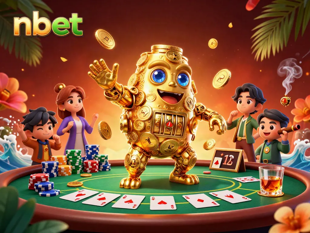 Experience the vibrant action of nbet with our dynamic casino-themed 3D illustration featuring gambling elements.