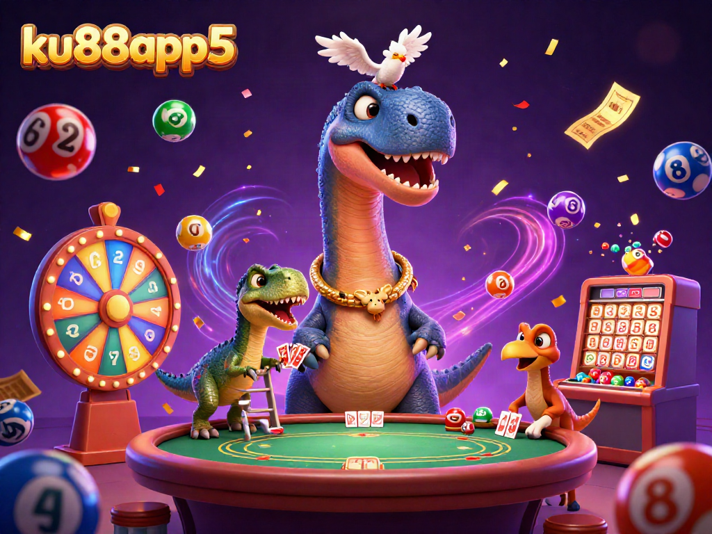 ku88app5 showcases an exciting 3D casino scene with dynamic elements and engaging characters