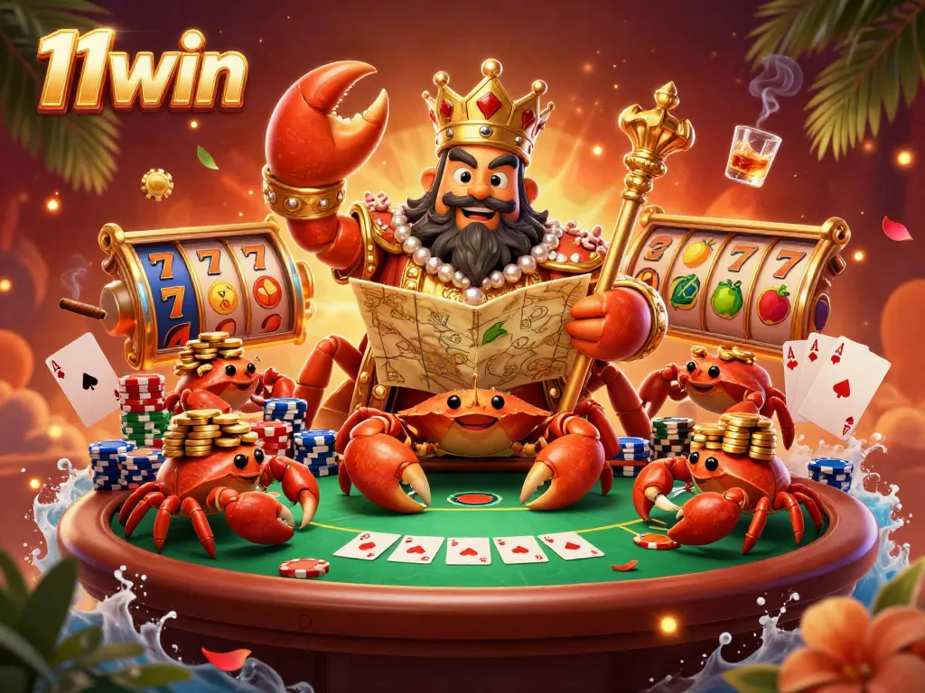 Experience thrilling action with 11win’s massive golden crab emperor, poker chips, and lucky symbols.