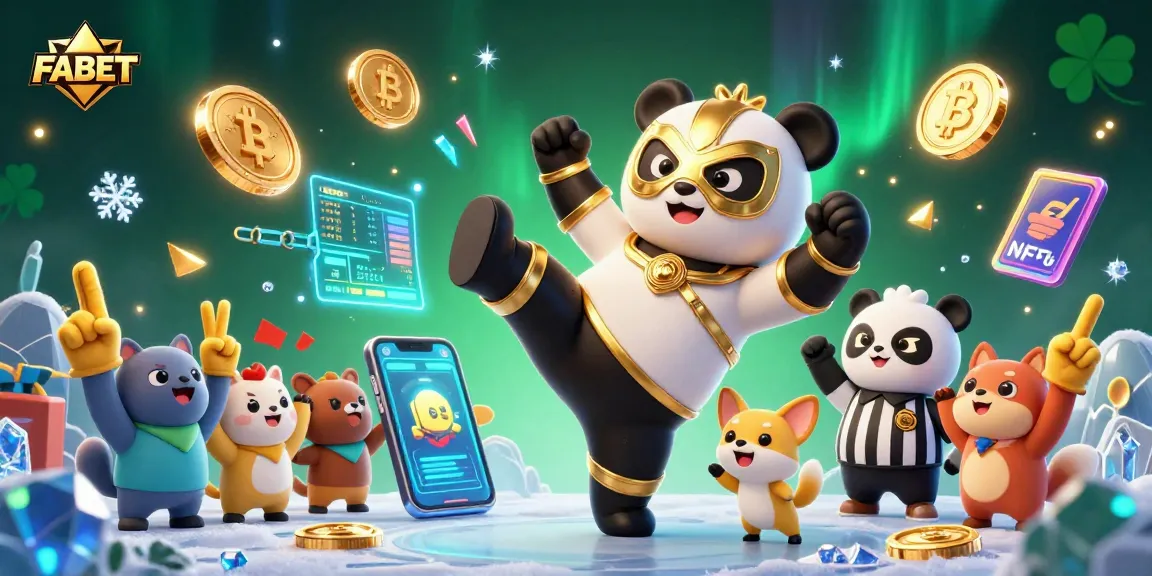 FABET engages gamblers with thrilling visuals of sports betting excitement and crypto elements.