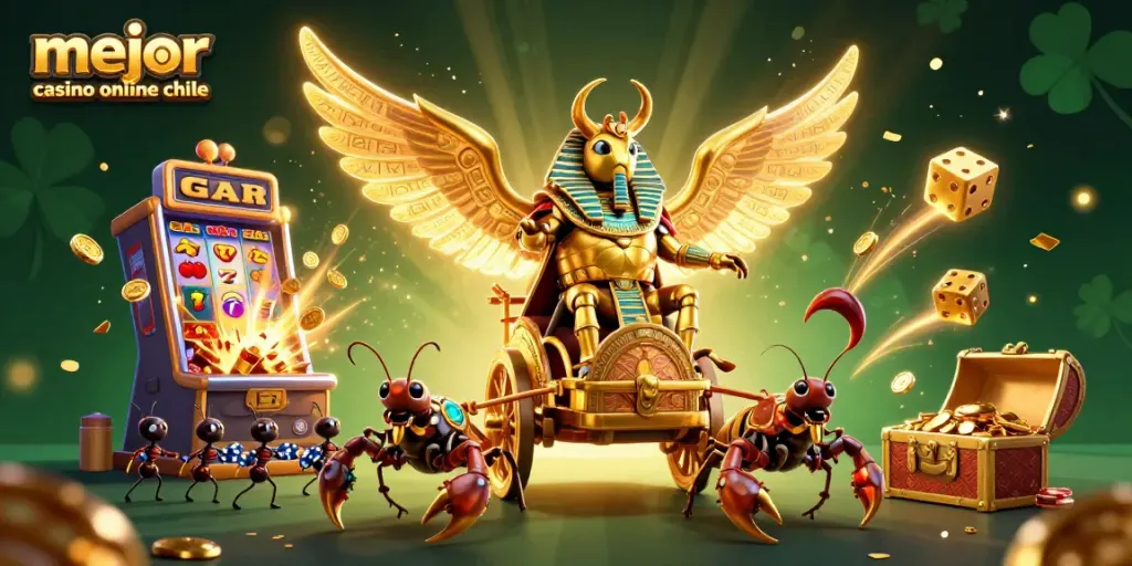 Jugando en el mejor casino online Chile, con tragamonedas y símbolos de jackpot vibrantes.