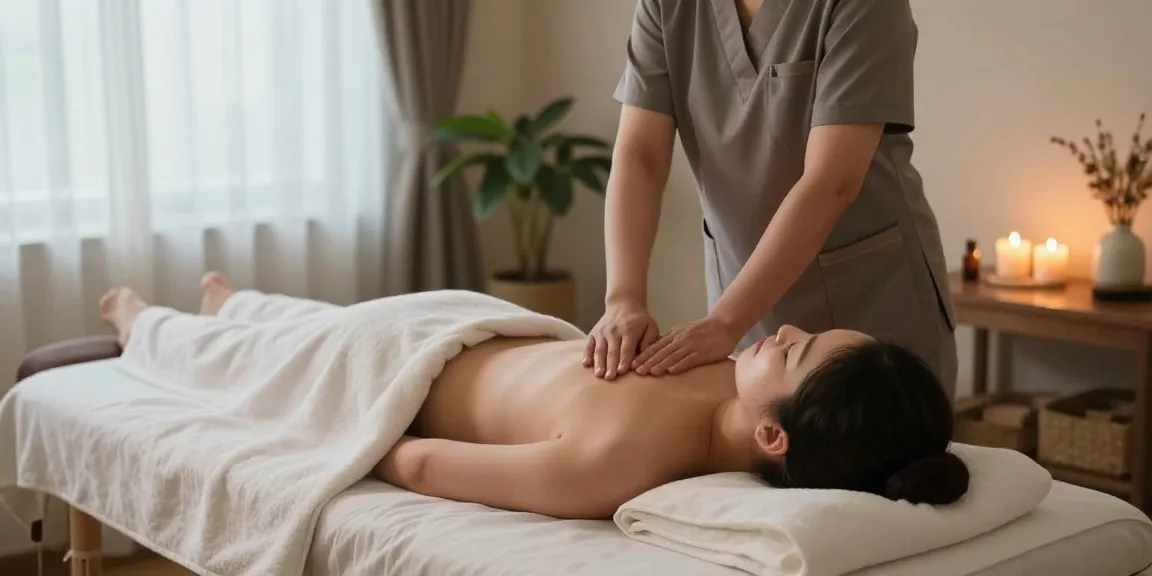 Relaxing 남양주출장마사지 treatment in a tranquil spa setting.