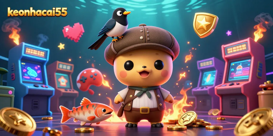 Engage with keonhacai55's captivating casino-themed illustration featuring lively characters and vibrant gaming elements.